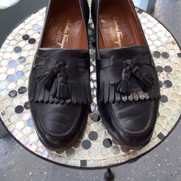 Salvatore Ferragamo All Leather Tasseled Loafers Made in Italy Size 12 D main image 9